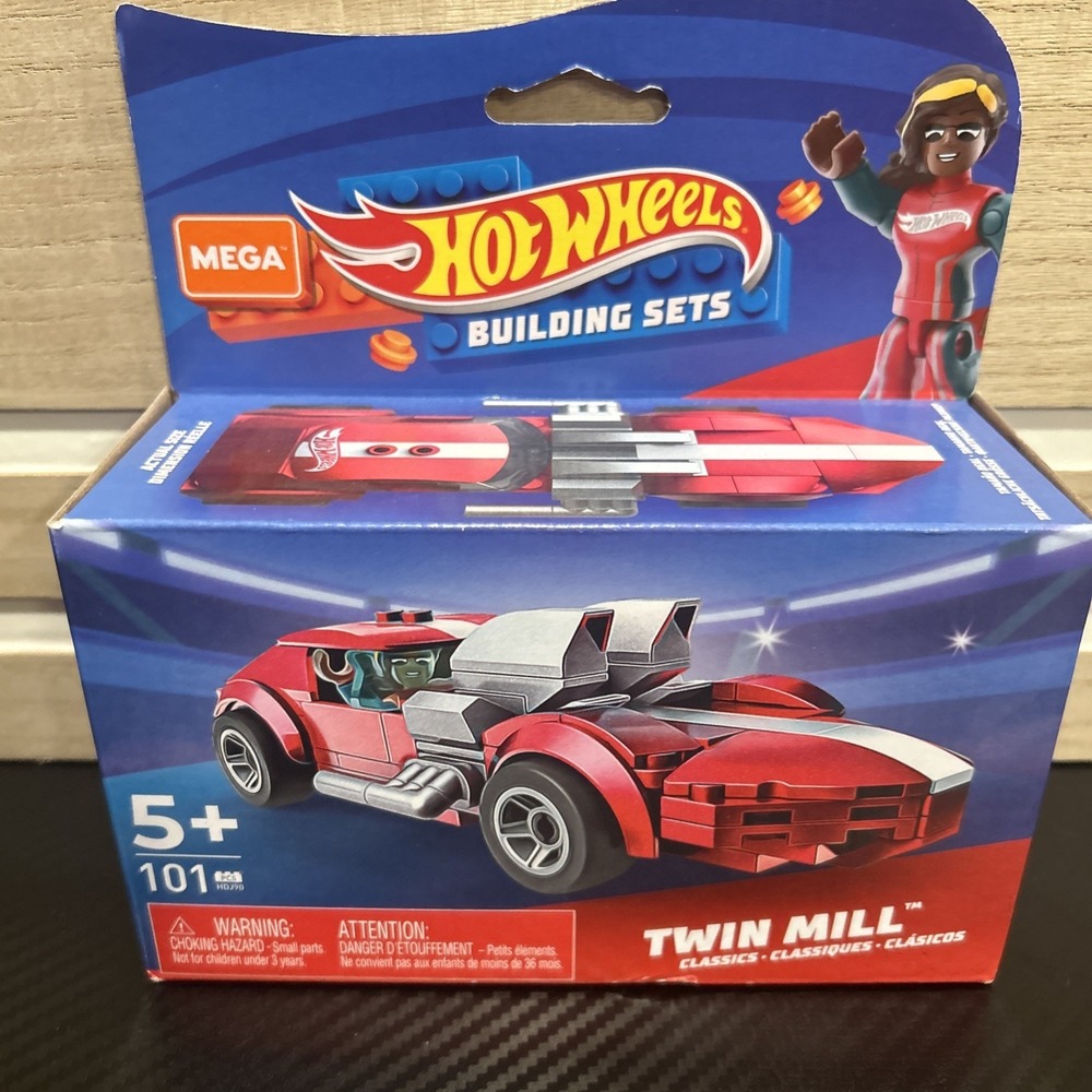 Hot Wheels‎ Building Set-TWIN MILL Classics Red Car w/Driver-101 pcs Ages 5+ New